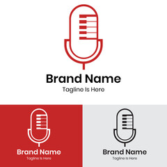 Keyboard and microphone logo design 