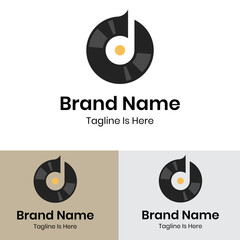  Note symbol with black vinyl logo design 