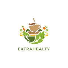 healthy food and drink logo design