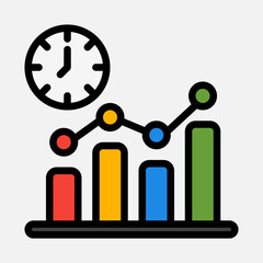 Efficiency time icon in filled line style, use for website mobile app presentation