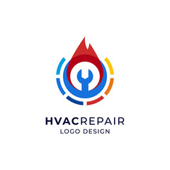 modern hvac repair logo design