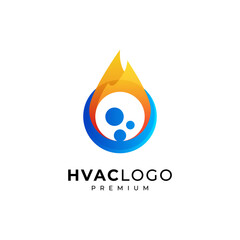 playful and gradient hvac logo design