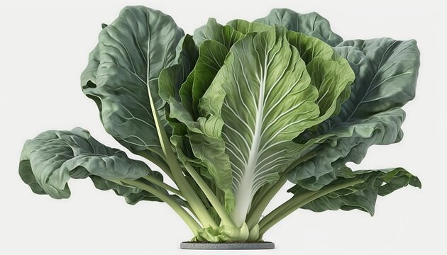  a bunch of green leafy vegetables on a white background with clippings to the left of the image and a white background to the right of the image.  generative ai