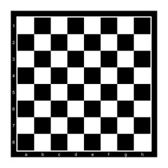 Black and white chess board background design in flat style