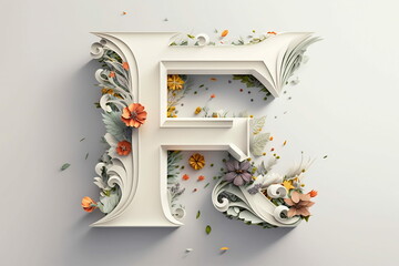 Decorative Flourish "F" letter