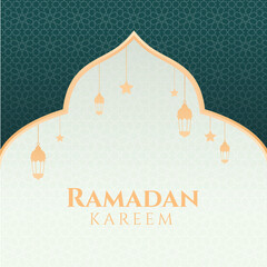 Ramadan kareem luxury background. Islamic background with elegant golden pattern for holy month ramadan celebration