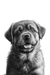 Fototapeta premium 3D Animal Character From, Monotone Style in white background with Nursery Concept Design, Black white safari, Generative Ai