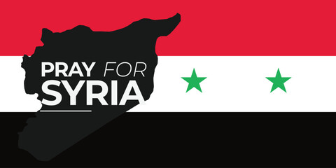 
Pray for Syria banner. Syria and Turkey earthquake disaster. Syria under rubble. Vector eps 10 illustration for background. Features national flag and map. 