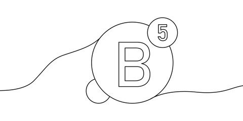 Obraz premium Vitamin B5 continuous line drawing icon.
