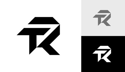 Letter TR initial monogram logo design vector - obrazy, fototapety, plakaty