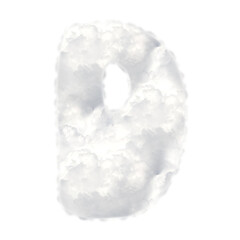 Cloudy white alphabet uppercase letters. This is a part of a set which also includes symbols, shapes, frames and numbers from 0 to 9. Fluffy decorative design elements.
