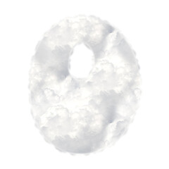 Cloudy white alphabet uppercase letters. This is a part of a set which also includes symbols, shapes, frames and numbers from 0 to 9. Fluffy decorative design elements.
