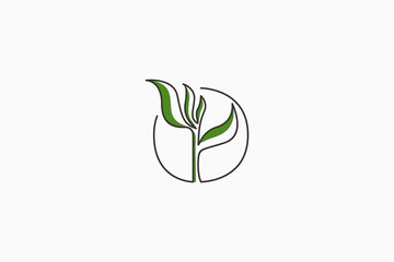 Illustration vector graphic of plant in circle