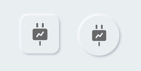 Connect solid icon in neomorphic design style. Connection signs vector illustration.