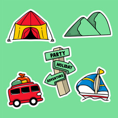 set of traveling icons