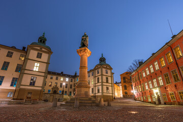 Fototapeta premium Stockholm, Sweden. Birger Jarls torg is a public square on Riddarholmen, Gamla Stan, the old town