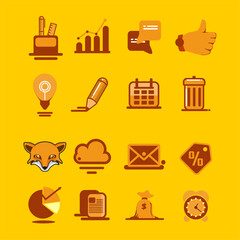 set of icons for business and office