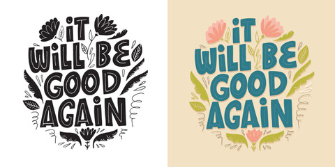 Cute hand drawn doodle lettering postcard, t-shirt design, mug print.