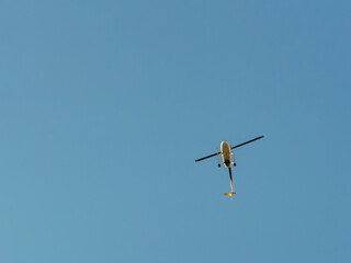 Helicopter flying in the sky