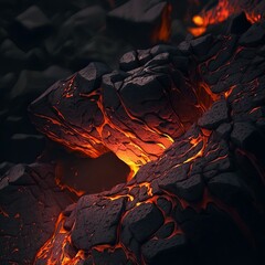 Fiery magma illustration. Lava texture.