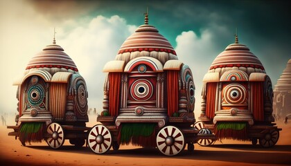 illustration of Ratha Yatra. Lord Jagannath	