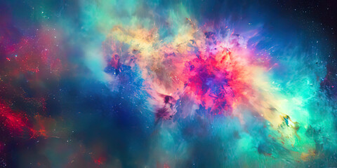 Naklejka premium an image of a colorful nebula in space,background - AI Generated
