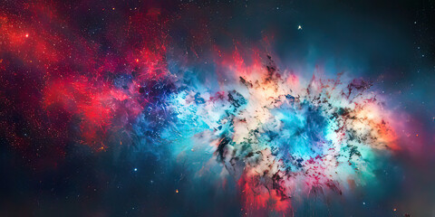 Fototapeta na wymiar an image of a colorful nebula in space,background - AI Generated
