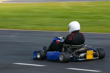 a go-kart on the track
