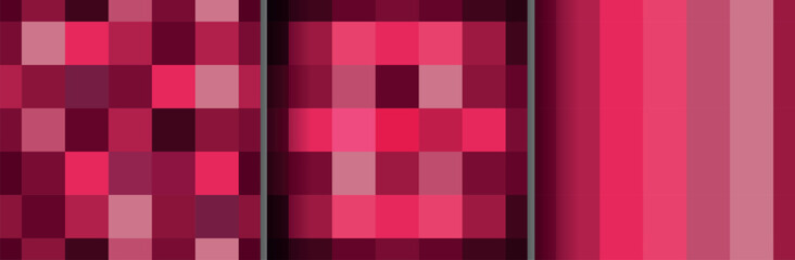 polygonal pixel seamless pattern of dark red squares, dark red or vine crimson shades background vector