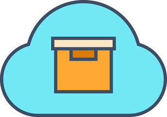 cloud and box icon