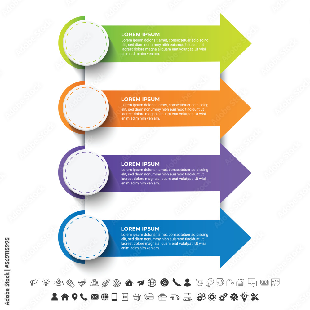 Poster Steps business data visualization timeline process infographic template design with icons