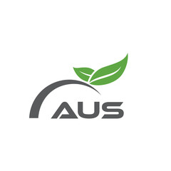 AUS letter nature logo design on white background. AUS creative initials letter leaf logo concept. AUS letter design.
