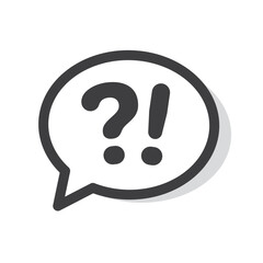 Question and Exclamation Marks in Speech Bubble Vector Icon Illustration