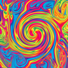 An abstract wavy psychedelic multicolored background image.