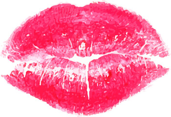 Kissing lips isolated on white background.
