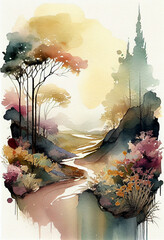  A Watercolor Journey through Nature's Beauty