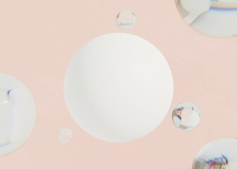 Circle white grass background 