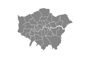 London map isolated on white background.for annual infographics report website layout