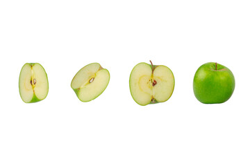 Fresh green apples isolated on white background