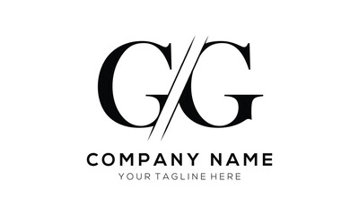 GG letter logo design template elements. GG letter vector logo.
