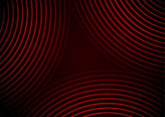 Red neon curved lines abstract futuristic geometric background. Vector design