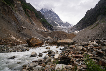 Mountains in Georgia Mestia Glacier Ushba