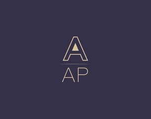 AAP letter logo design modern minimalist vector images