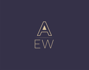 AEW letter logo design modern minimalist vector images