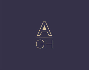 AGH letter logo design modern minimalist vector images