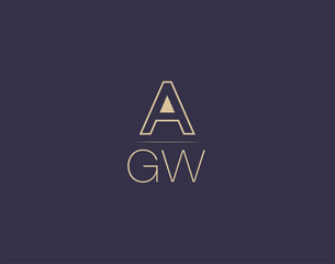 AGW letter logo design modern minimalist vector images