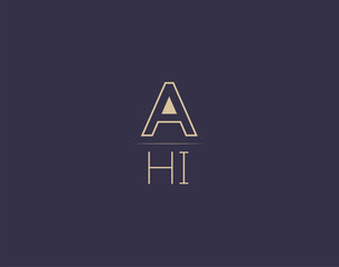 AHI letter logo design modern minimalist vector images