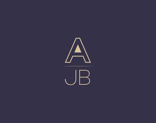 AJB letter logo design modern minimalist vector images