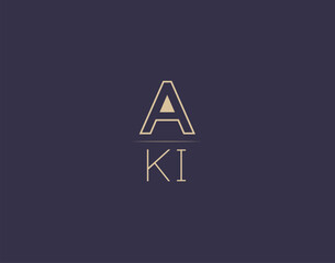 AKI letter logo design modern minimalist vector images