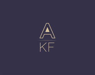 AKF letter logo design modern minimalist vector images